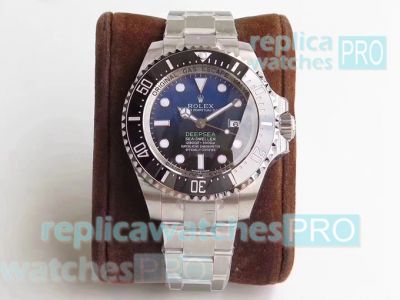 Swiss ETA3135 Rolex Deepsea D-Blue Dial Black Bezel 904L SS Case Watch